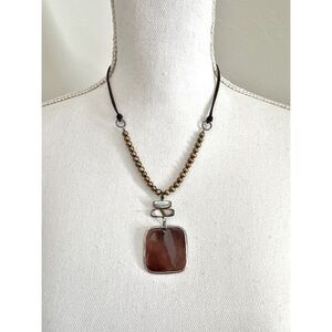 Silpada Etched Black Pen Shell & Pearl Necklace.925 Sterling Silver 16”